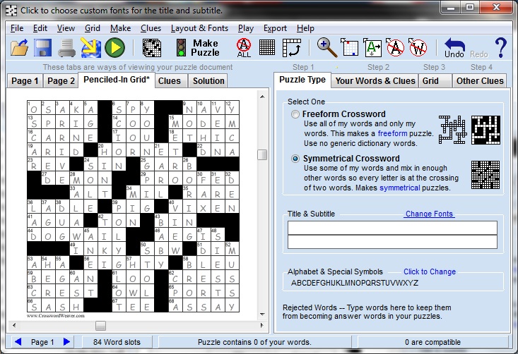interactive crossword puzzle maker